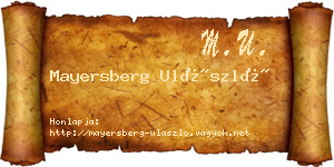 Mayersberg Ulászló névjegykártya